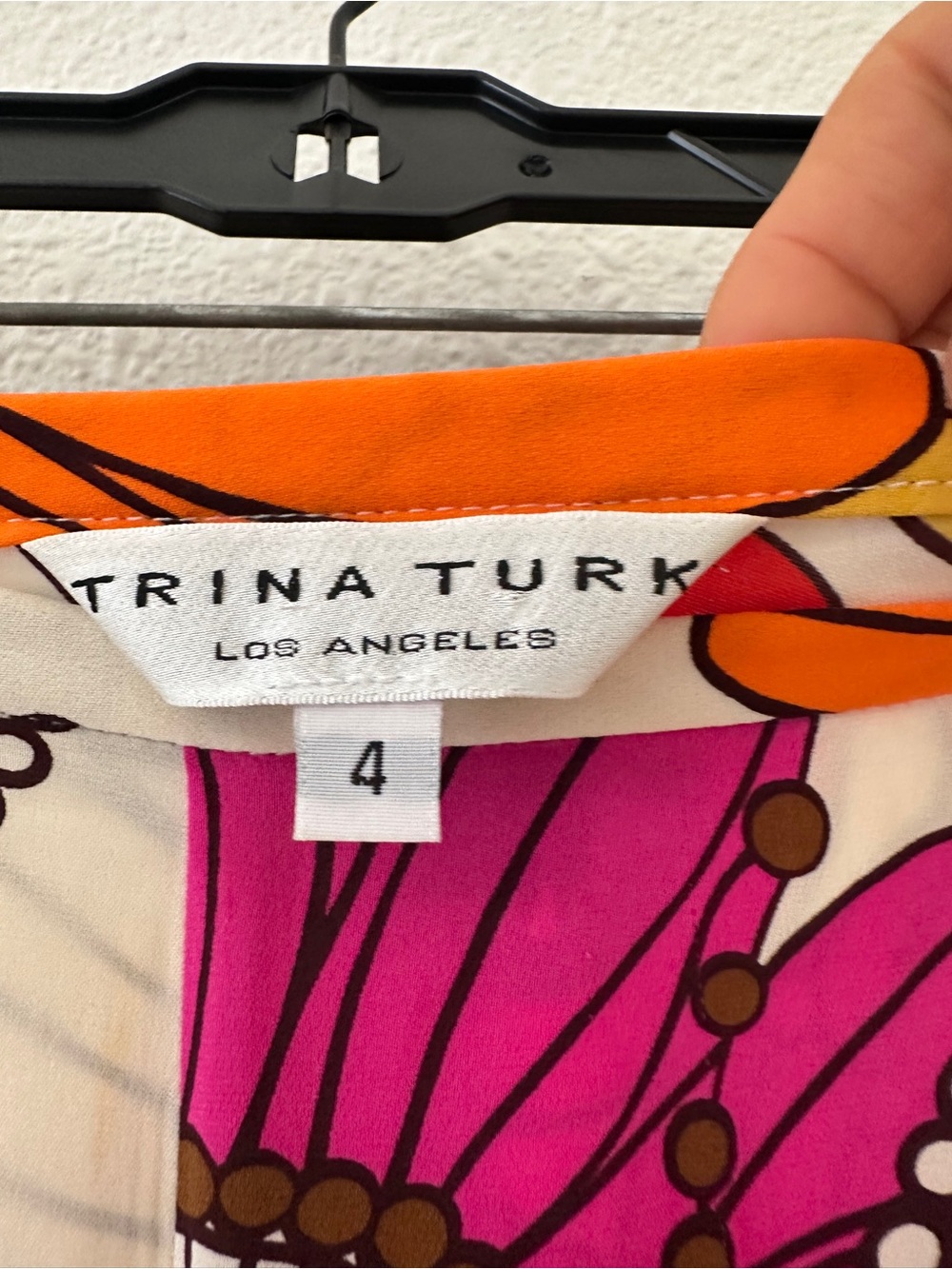 Trina Turk Silk Floral Wide-Leg Pants in Orange, Pink & Cream - Picture 2 of 6